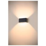 Applique murale LED noire ovale éclairage indirect bidirectionnel 2700 3000 K