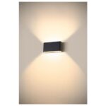 Applique murale LED noire ovale avec éclairage haut et bas 2700 3000 K