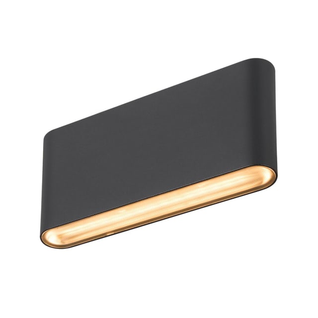 Applique murale LED SLV Belgium 1007144 Applique murale noire ovale LED 2700 3000 K éclairage indirect