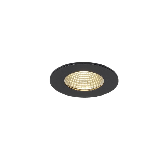 SLV Belgium Patta plafonnier encastré rond Plafonnier encastré rond noir mat LED 9W 3000K avec réflecteur central