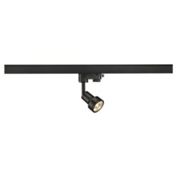 Détails visibles de Spot sur rail triphasé orientable GU10 noir pour Éclairage sur rail
