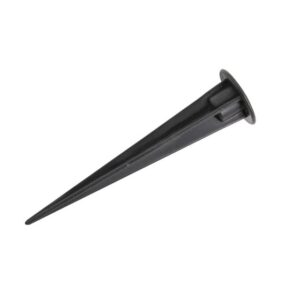 Piquet de sol conique en plastique noir 17,5 cm avec collerette ronde