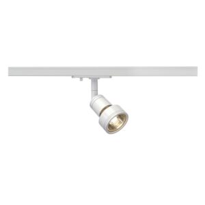 Spot sur rail blanc orientable avec douille GU10 et support monophasé