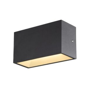 Applique murale extérieure anthracite rectangulaire LED à éclairage indirect