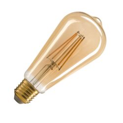 Détails visibles de Ampoule LED filament ST64 E27 dorée dimmable pour Ampoules à filament