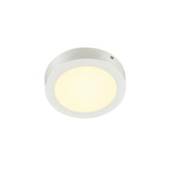 Plafonnier LED rond en saillie blanc 3000K, configuration visible