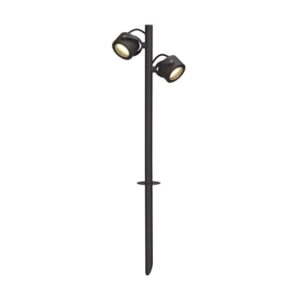 Spot sur piquet extérieur anthracite à deux têtes orientables avec piquet de jardin
