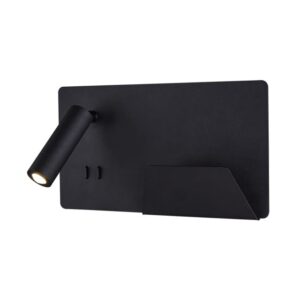 SLV Belgium - Somnila spot applique apparente LED indoor 3000 K noire version à droite USB - 1003456