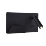 SLV Belgium - Somnila spot applique apparente LED indoor 3000 K noire version à gauche USB - 1003455