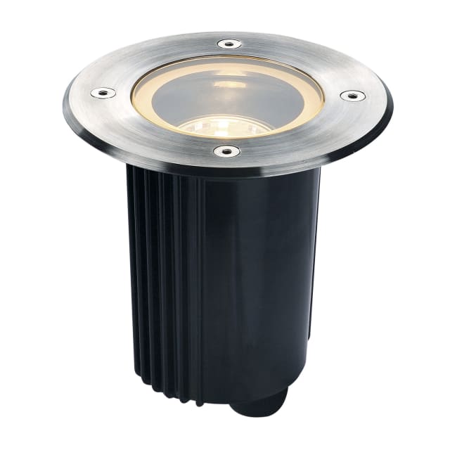 SLV Belgium Dasar Spot encastrable sol Spot encastrable de sol extérieur inox 316 IP67 avec collerette ronde et corps noir