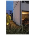 Applique murale LED extérieure anthracite IP44 avec faisceaux lumineux ovales sur façade