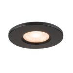 Cache rond fixe noir pour downlight IP65 avec ouverture centrale