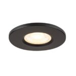 Cache rond fixe noir pour downlight avec finition mate et ouverture centrale