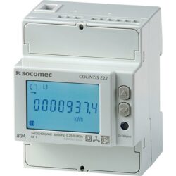 Détails visibles de Compteur d’énergie triphasé 80A double tarif MID pour Compteurs kWh