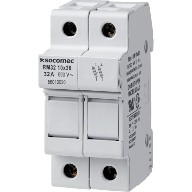 SOCOMEC - Sectionneur-fusible modulaire 2P 32A pour fusible cylindrique 10x38. RM - 57010020 SOCOMEC - Sectionneur-fusible modulaire 2P 32A pour fusible cylindrique 10x38. RM - 57010020