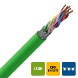 SPECIALE KABEL - LIHCH Cca s1d2a1 LS0H vert blindé DIN 47100 pairé 3X2X0