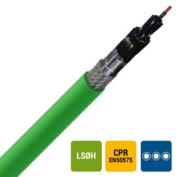 SPECIALE KABEL - LIHCH Cca s1d2a1 LS0H vert blindé noir numéroté 2X1mm² - LIHCH2X1-0Z-CCA B 1000
