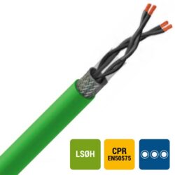 SPECIALE KABEL - LIHCH Cca s1d2a1 LS0H vert blindé noir numéroté pairé 2X2X1