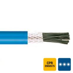 Détails visibles de Câble de commande blindé LIYCY PVC bleu 2x0,75 mm² pour Câbles résistants au feu
