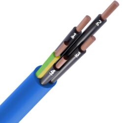 Détails visibles de Câble de commande LIYY PVC bleu 5G1,5 mm² Cca numéroté pour Câbles LIYY