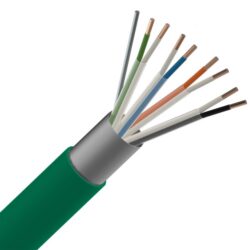 Détails visibles de Câble téléphonique LS0H blindé vert 4 paires 0,8 CCA pour Câbles de commande