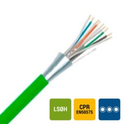 Câble téléphonique LS0H blindé mm vert, configuration visible