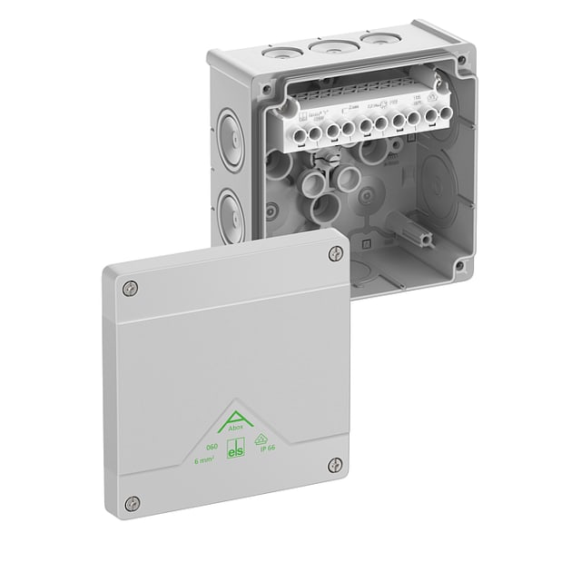 SPELSBERG - Abox 060-6² -boite de dérivation IP66/IK07 gris avec borne à vis 5P 6² L127xl127 - 80642001 SPELSBERG - Abox 060-6² -boite de dérivation IP66/IK07 gris avec borne à vis 5P 6² L127xl127 - 80642001