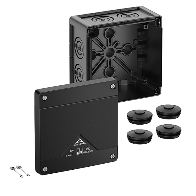 SPELSBERG - Abox Pro 060-L/sw - boite dériv. IP69/IK09 noir vide 6² SPELSBERG - Abox Pro 060-L/sw - boite dériv. IP69/IK09 noir vide 6²