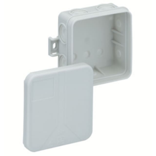 SPELSBERG Boîte de raccordement étanche IP55 Boîte de dérivation étanche grise 75x75x37 mm avec couvercle rabattable et entrées latérales