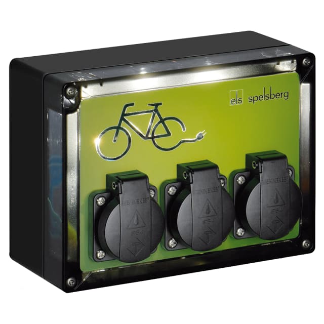 Station de charge vélo LED SPELSBERG Station de charge vélo murale avec trois prises renforcées et éclairage LED intégré
