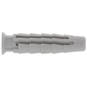 Cheville universelle grise 6x30 mm sans vis avec ailettes expansibles