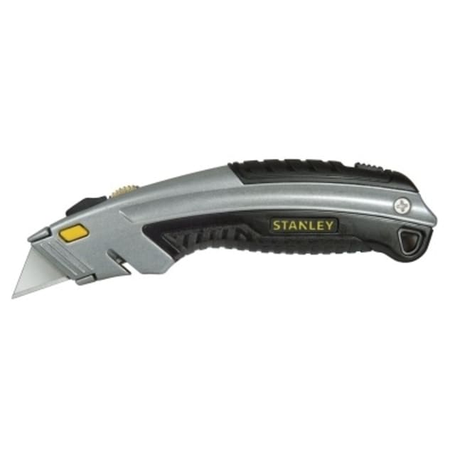 Couteau STANLEY Instant Change 180 mm Couteau à lame rétractable 180 mm poignée antidérapante noir et gris