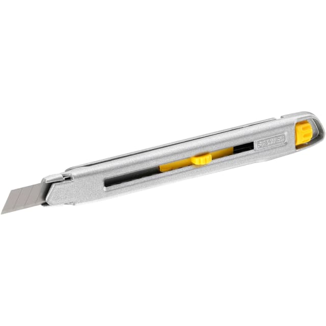 STANLEY Cutter Interlock 9 mm Cutter Interlock 9 mm avec lame sécable et corps métallique gris