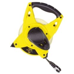Mètre ruban fibre de verre 30 m 19 mm boîtier jaune et noir avec manivelle