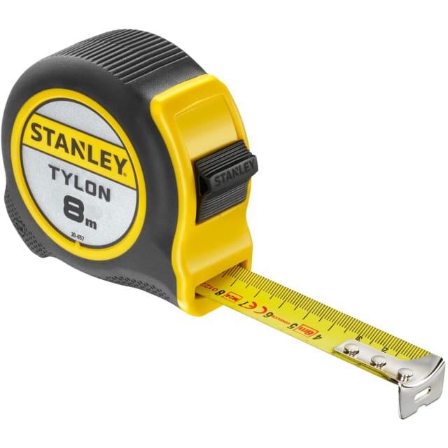Mètre ruban Tylon 8 STANLEY détail produit Mètre ruban Tylon 8 m x 25 mm, configuration visible