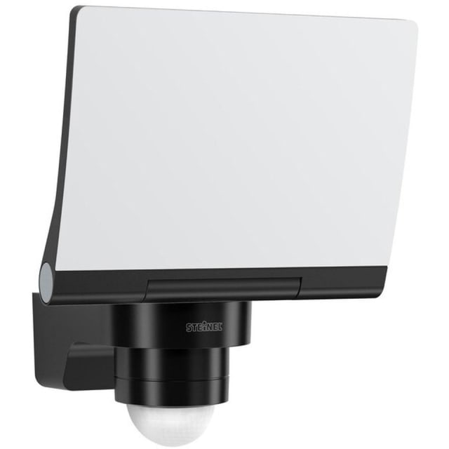 STEINEL XLED PRO Projecteur LED extérieur Projecteur LED extérieur noir avec détecteur de mouvement et panneau rectangulaire blanc