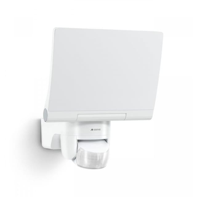 STEINEL Projecteur LED extérieur détecteur PIR blanc Projecteur LED extérieur blanc avec détecteur de mouvement PIR et tête orientable
