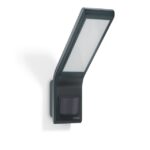 Applique murale LED noire rectangulaire avec détecteur de mouvement intégré
