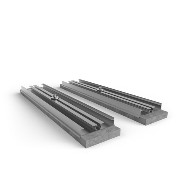Support de lestage aluminium Schletter Support de lestage en aluminium pour toiture plate avec rails de fixation photovoltaïque