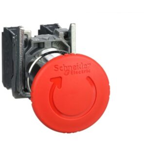Schneider Automation - Arrêt d'urgence rouge Ø22 - coup-de-poing Ø40 - tourner pour déverrouiller - XB4BS8445