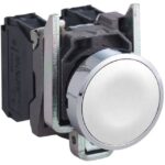 Schneider Automation - BOUTON POUSSOIR BLANC AFFLEURANT 1NO VIS - XB4BA11