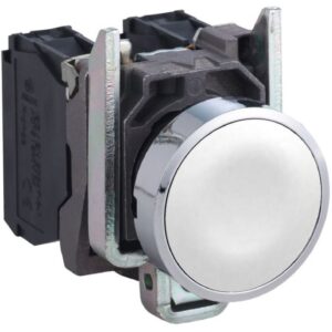 Schneider Automation - BOUTON POUSSOIR BLANC AFFLEURANT 1NO VIS - XB4BA11