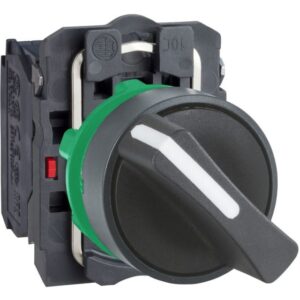 Schneider Automation - BOUTON TOURNANT NOIR DIAM 22 A MANETTE 2 POS. NO/NC - XB5AD25