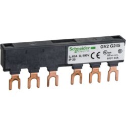 Schneider Automation - Barre tripolaire - 63 A - 2 dérivations - pas 45 mm - GV2G245