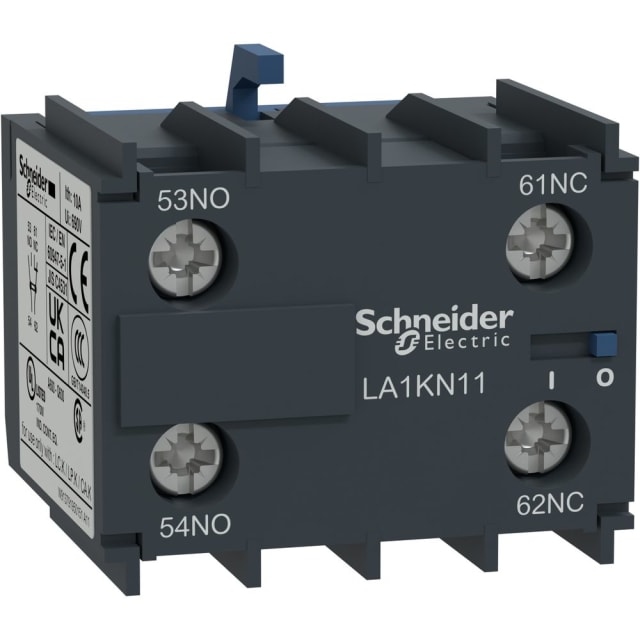 Schneider Automation - Bloc de contacts auxiliaires - 1NO + 1NC - bornes à vis-étriers - LA1KN11 Schneider Automation - Bloc de contacts auxiliaires - 1NO + 1NC - bornes à vis-étriers - LA1KN11