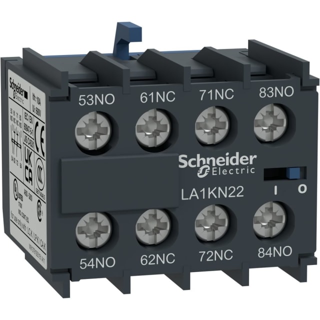 Schneider Automation - Bloc de contacts auxiliaires - 4NO + 0NC - bornes à vis-étriers - LA1KN40 Schneider Automation - Bloc de contacts auxiliaires - 4NO + 0NC - bornes à vis-étriers - LA1KN40