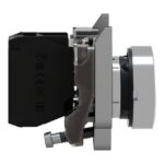 Schneider Automation - Bouton-poussoir blanc Ø22 - à impulsion affleurant - 1NO - XB4BA3341 – Image 3