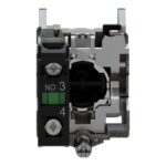 Schneider Automation - Bouton-poussoir blanc Ø22 - à impulsion affleurant - 1NO - XB4BA3341 – Image 4