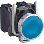 Schneider Automation - Bouton-poussoir bleu Ø22 - à impulsion affleurant - 1F - XB4BA61