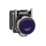 Schneider Automation - Bouton-poussoir lumineux bleu Ø22 - à impulsion affleurant - 240V - 1O+1F - XB4BW36M5
